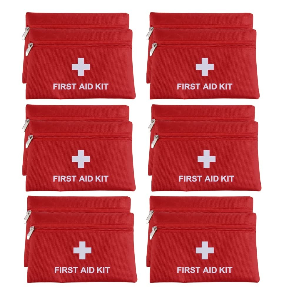 12 Pack Small First Aid Kit Bag Empty, First Aid Bag Pouch for Home Office Ca…