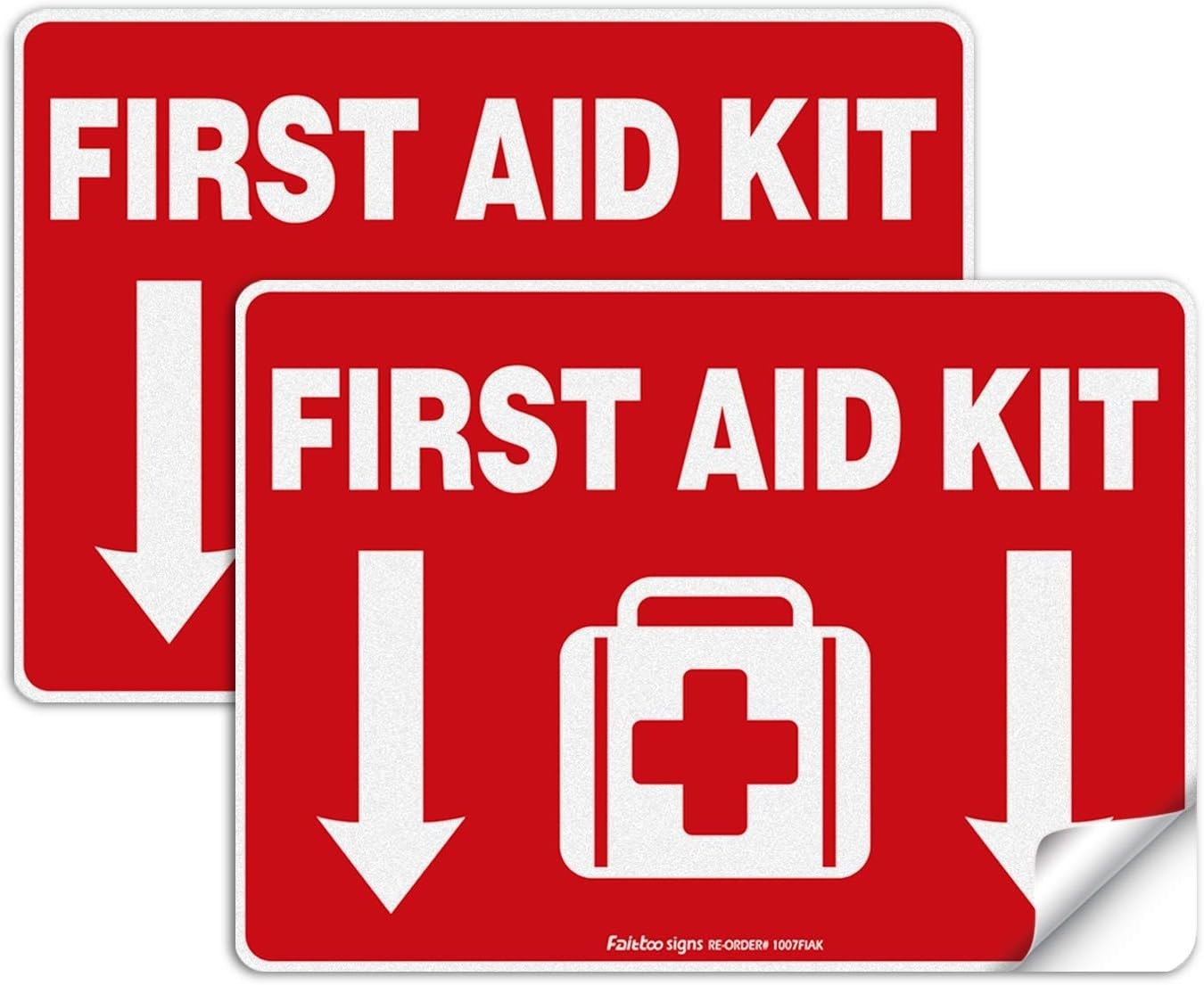 Durable Waterproof First Aid Kit Decals – 10×7 Inches, Easy to Install, 2 Pack