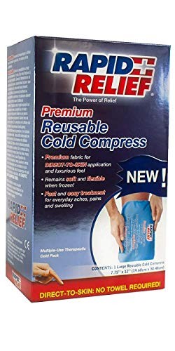 Rapid Relief Large Reusable Gel Cold Compress – 1 Count (Pack of 1), Blue