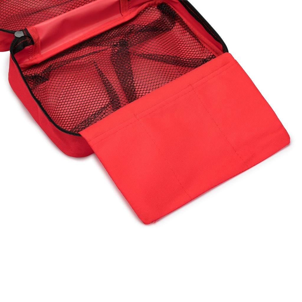 Jipemtra Red First Aid Bag Empty Travel 1 Count (Pack of 1), with Folders