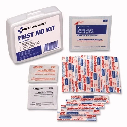 First Aid Only First Aid On the Go Kit, Mini, 13 Pieces, Plastic Case, 4 Kits/PK