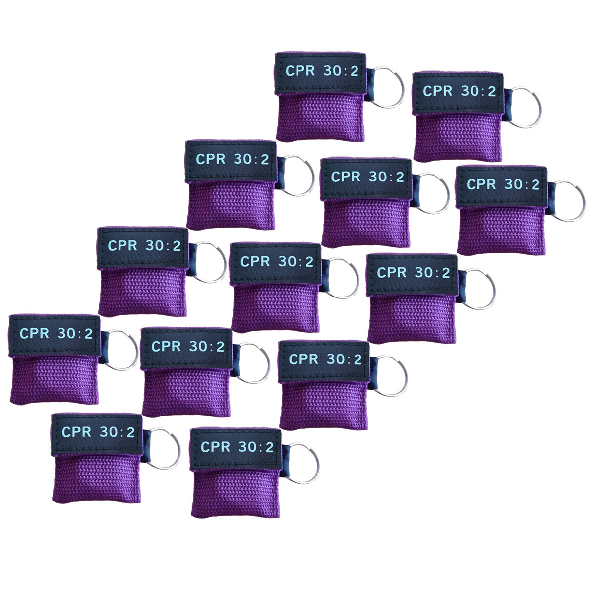 12 pcs CPR Mask Keychain Key Ring Face Shield Rescue first aid kits