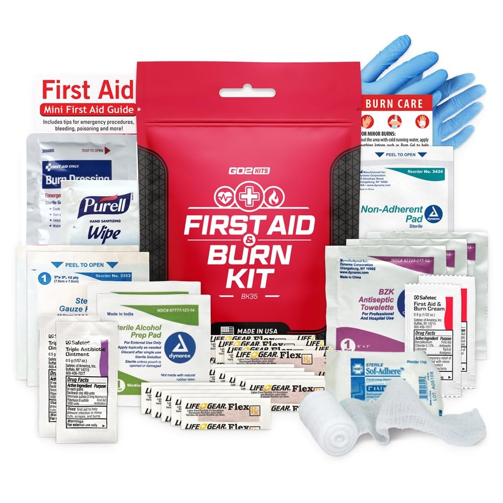 Advanced First Aid & Burn Kit, Comprehensive Burn First Aid Kit with Dressing…