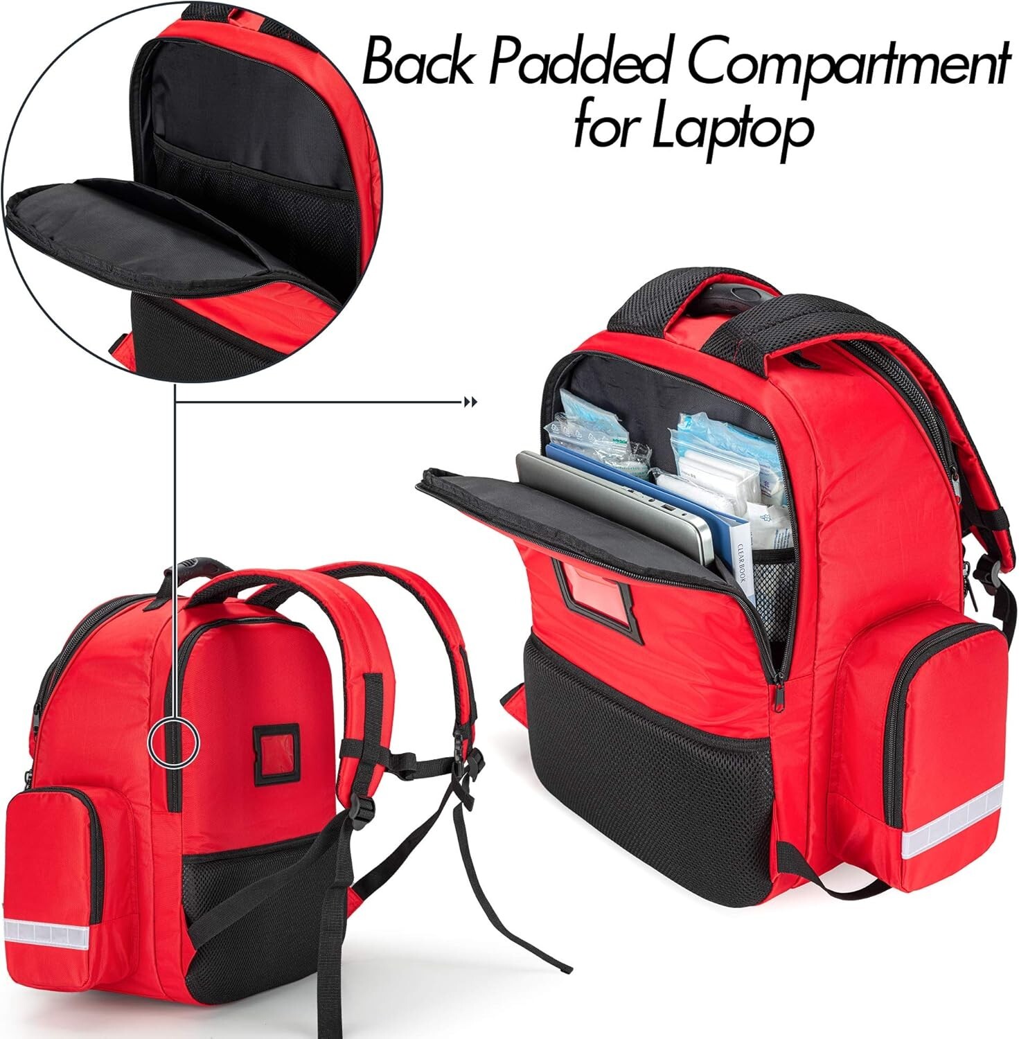 Trauma First Responder Bag Medical Emergency Kit Storage Jump Pack for EMT Po…