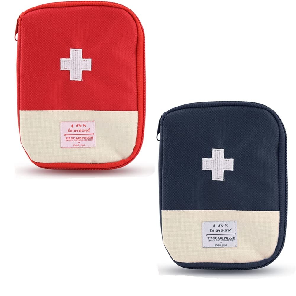 2 Packs Mini First Aid Kit, Empty First Aid Bag Mini Portable Medical Bag Fir…