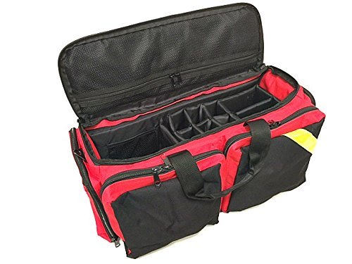 LINE2design Oxygen Bag – Deluxe EMT EMS Paramedic Oxygen Supplies Bags – Red