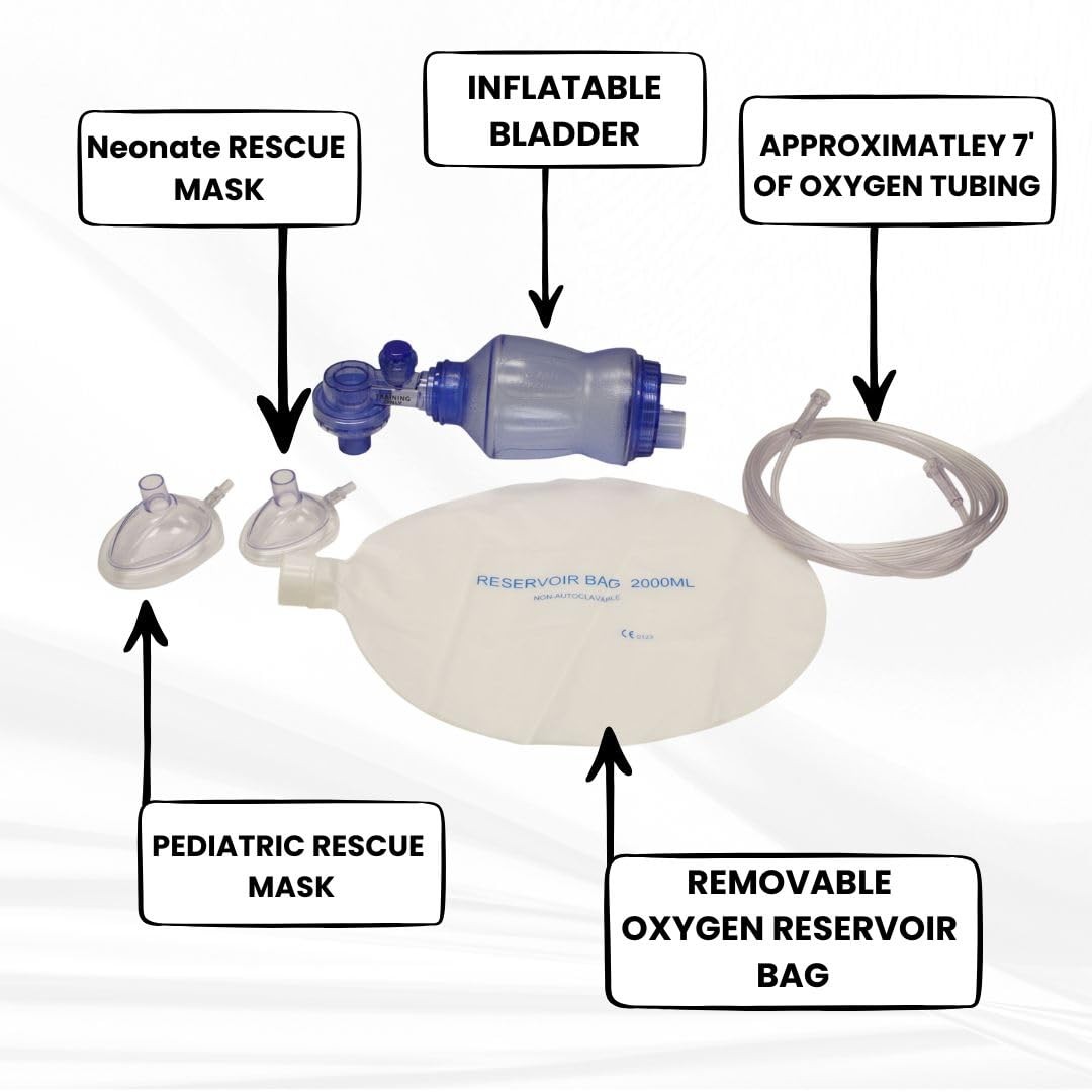 CPR Training BVM Bag Valve Mask Adult Child Kit