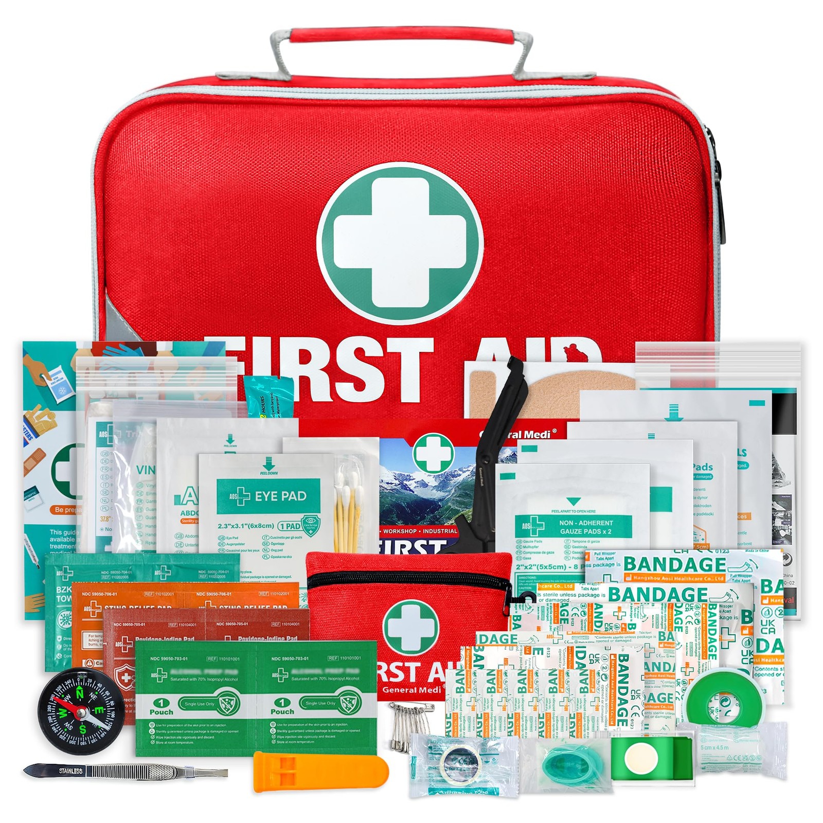 General Medi 2-in-1 First Aid Kit (215 Piece Set) + 43 Piece Mini First Aid Kit