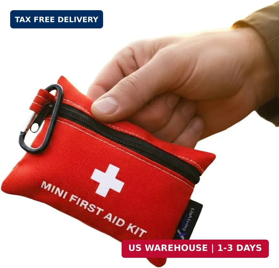 Lightning X Mini First Aid Kit – Compact 20 Piece Emergency Medical Kit with Car
