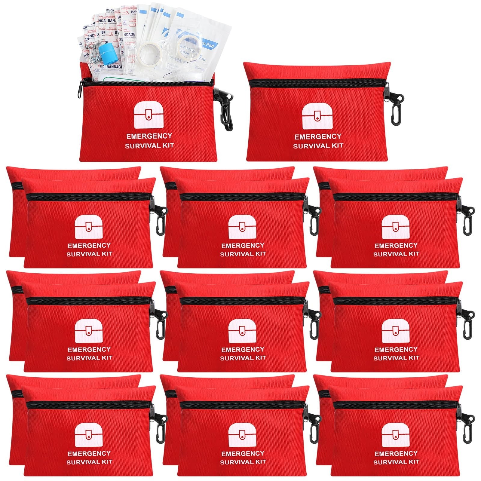 20 Mini First Aid Kits Bulk – Travel Size Emergency Supplies for Hiking, Sports,