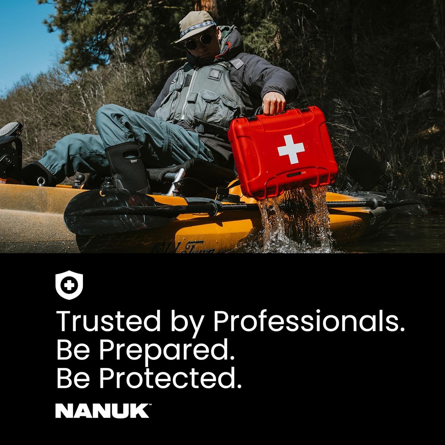 NANUK 910 Waterproof Medical First Aid Hard Box w/ Lid Organizer & Dividers RED