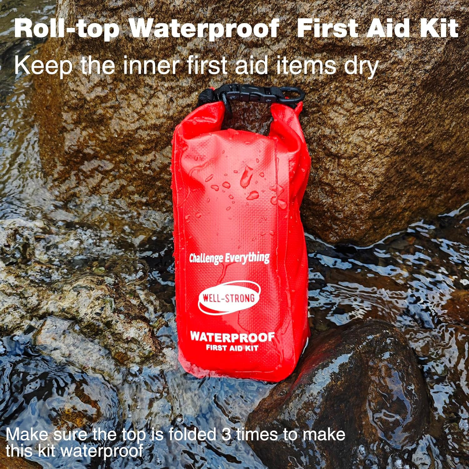 Waterproof First Aid Kit Roll Top Boat Emergency Kit with Waterproof Content