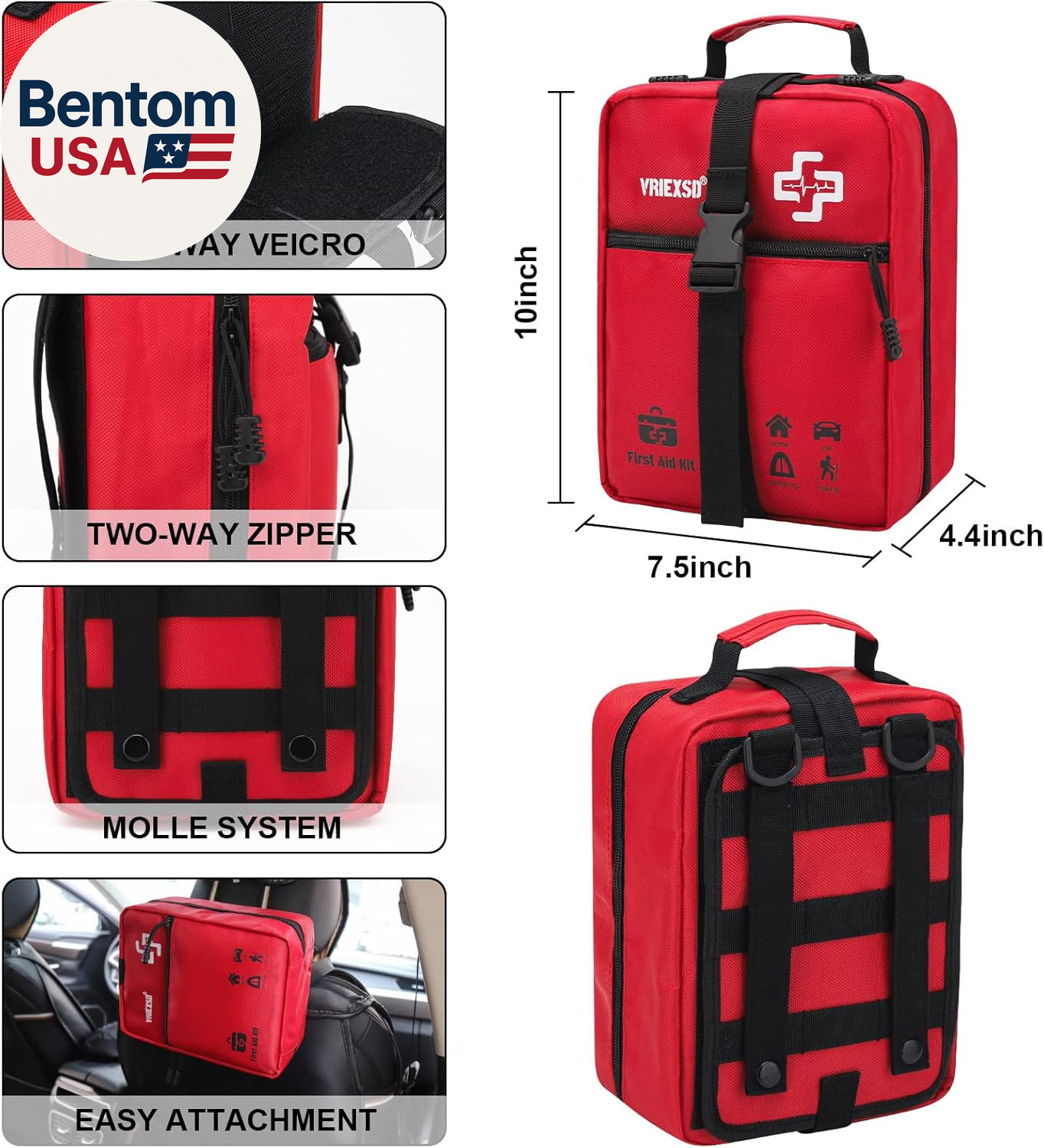 400 Piece Large First Aid Kit Premium Emergency Kits for Home, Office, Car, Outd