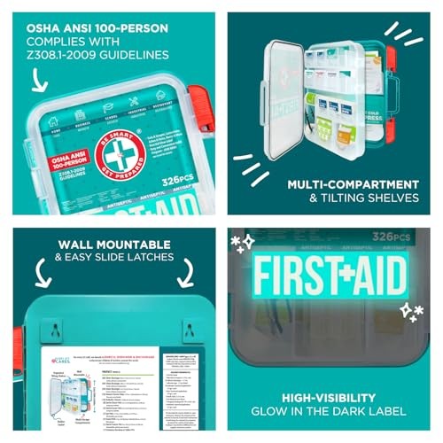 BE SMART GET PREPARED FIRST AID KIT,326 PIECE,2020-2021,TEAL 20-HBC-01015CCREV4
