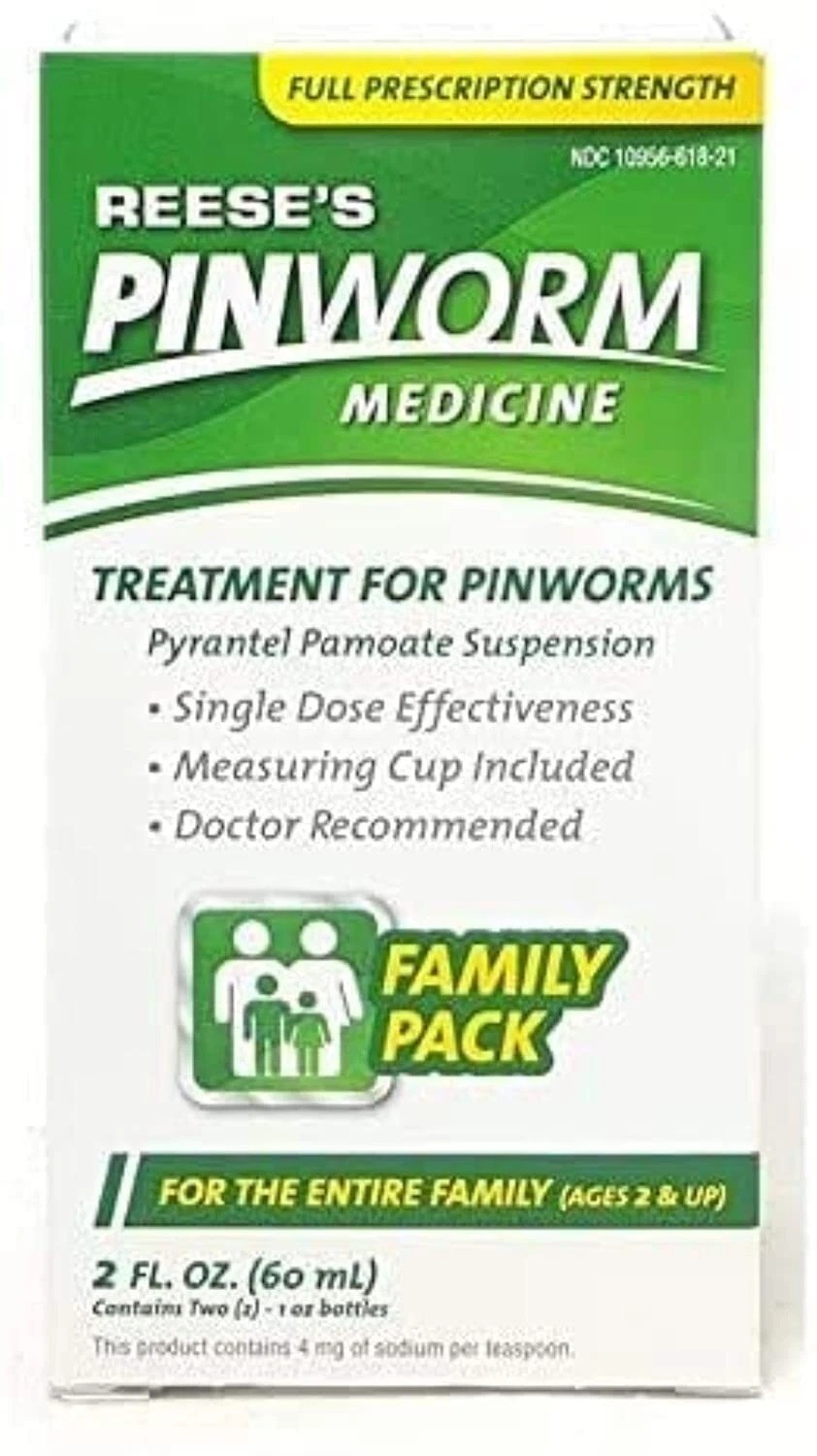 Reese's Pinworm Medicine 2 Fl Oz Single Dose Pyrantel Pamoate for All Ages