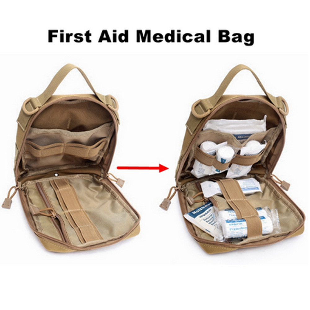 Medical First Aid Bags Khaki Nylon First Aid Emergency Kit Combat Trauma Kit Bag