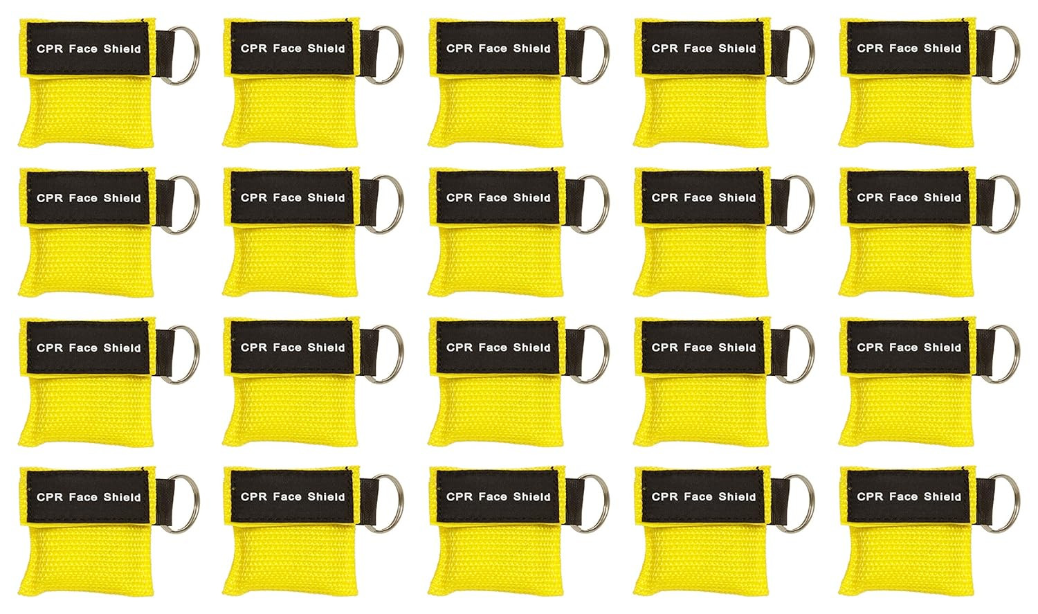 20Pc CPR Mask Keychain Emergency Kit CPR Face Shields for First Aid AED Training