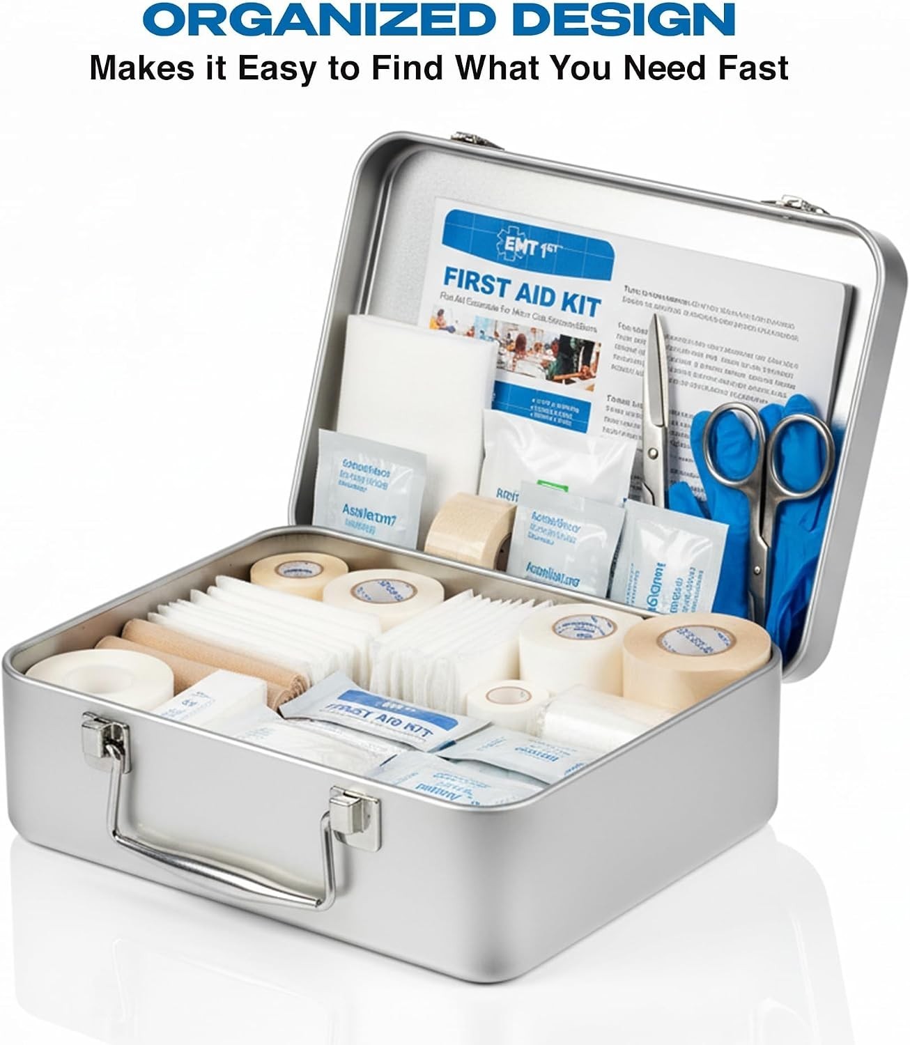 Durable 272-Piece First Aid Kit – Essential Supplies for Home, Car, and Camping