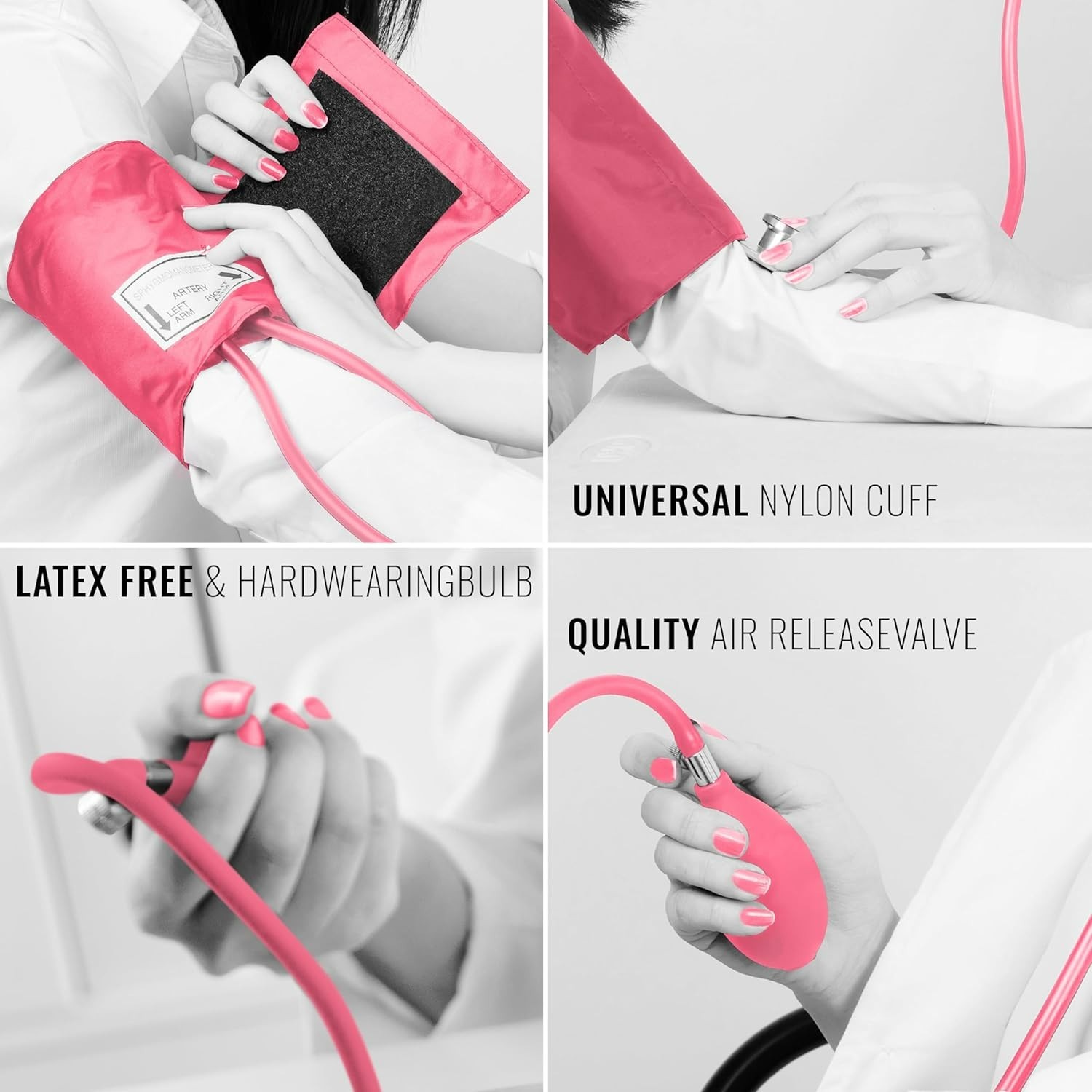 Medical Starter Kit: Stethoscope, BP Monitor, EMT Shears & Case – Pink