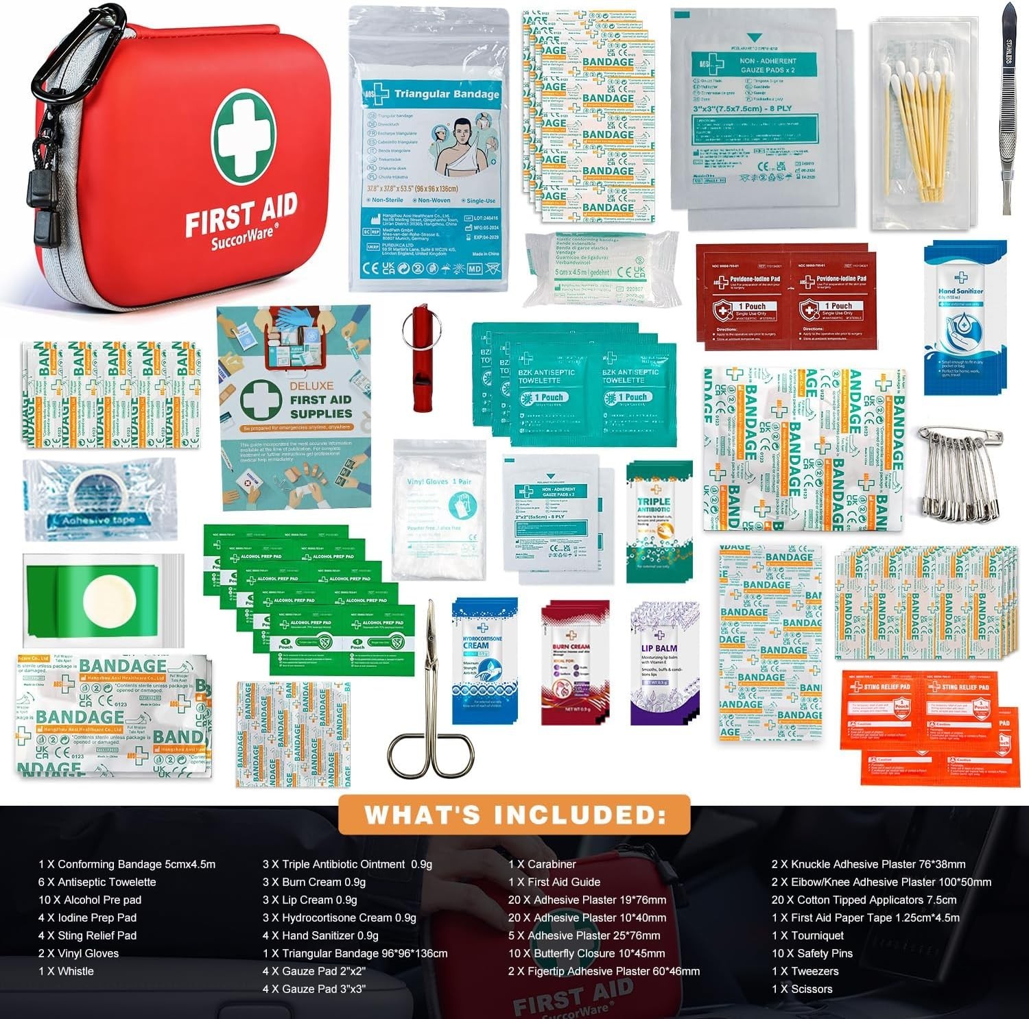 150Pieces Mini First Aid Kit,Small Medical Kit with Hard Shell,Emergency First A