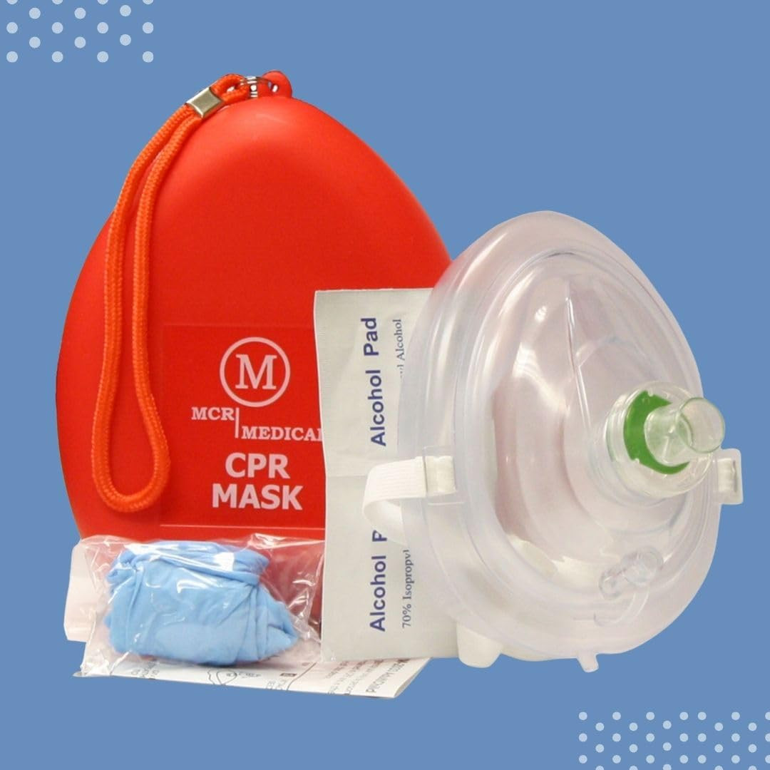MCR Medical Pack of 10 CPR Rescue Mask, Adult/Child Pocket Resuscitator, Hard Ca