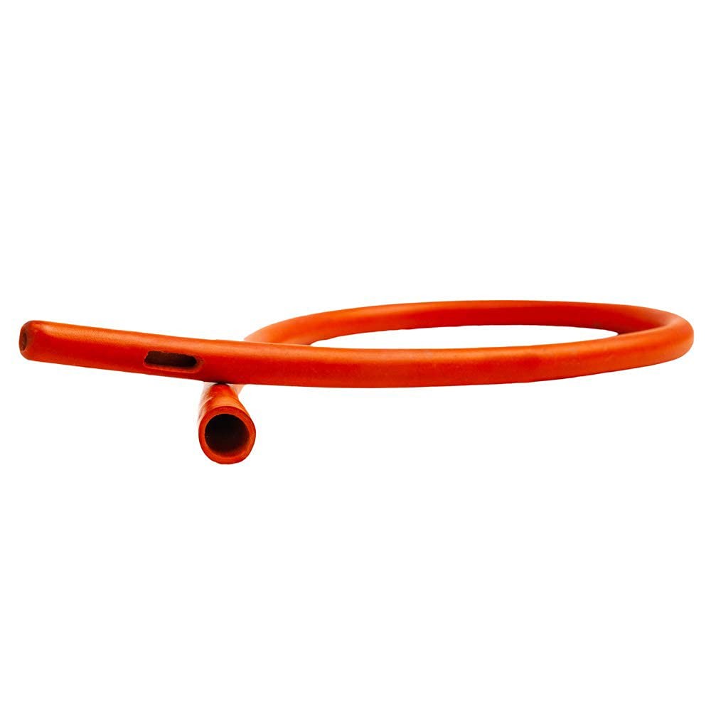HealthAndYoga™ Enema Rubber Colon Tube – Open End (20” x 26 Fr, Deep Orange