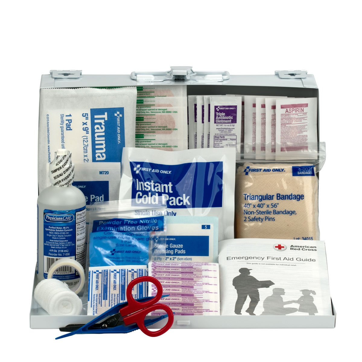 224-U/FAO Osha-Compliant 25-Person Emergency First Aid Kit for Office, Home Reno