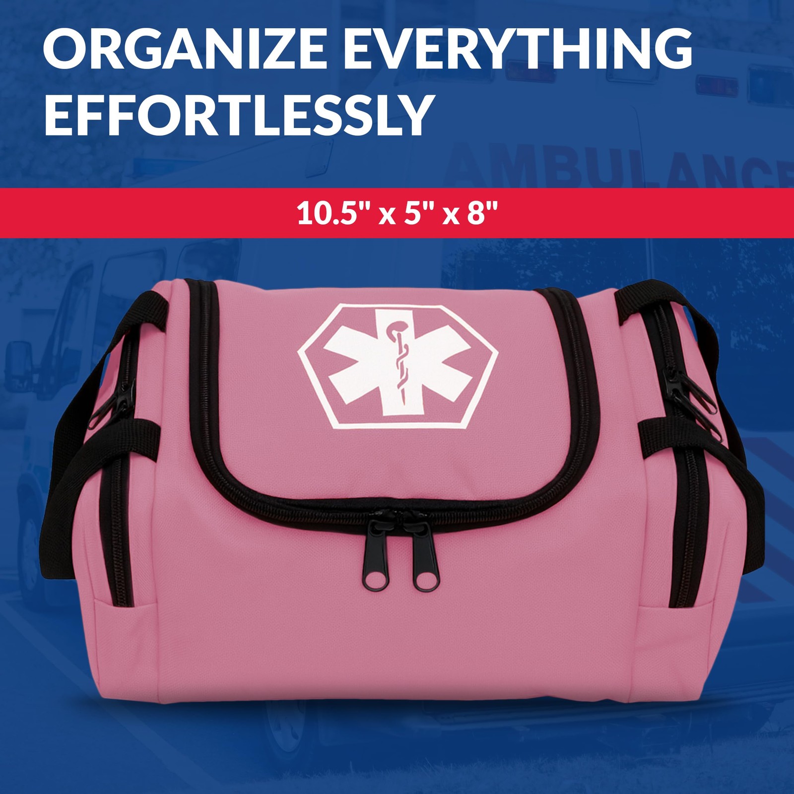 Dixigear Empty First Responder II Bag 10.5" x 5" x 8" – Pink