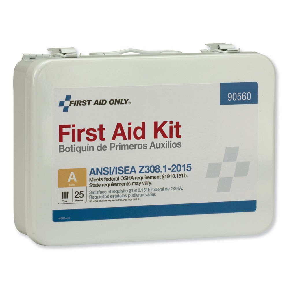 FAO 90560 Metal Case ANSI Class A 25 Person Bulk First Aid Kit (89-Piece/KT) New
