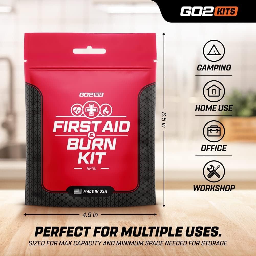 Advanced First Aid & Burn Kit, Comprehensive Burn First Aid Kit with Dressings,