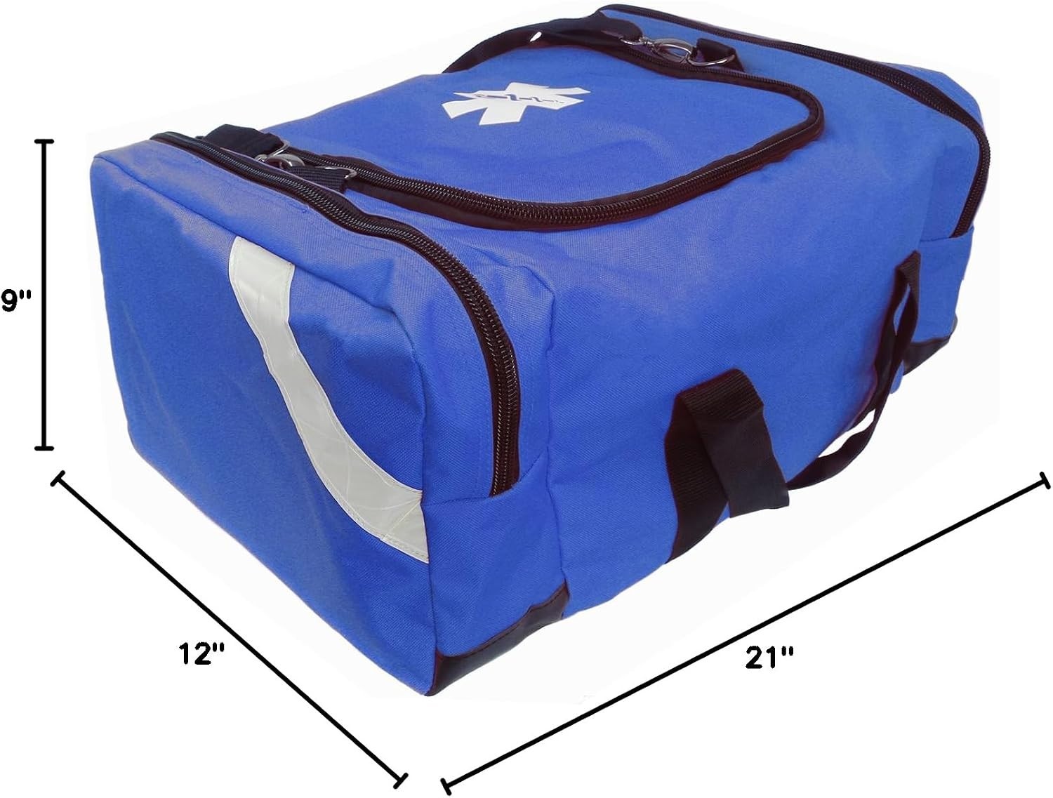 Durable Navy Blue First Responder Trauma Bag with Three Zippered Compartments