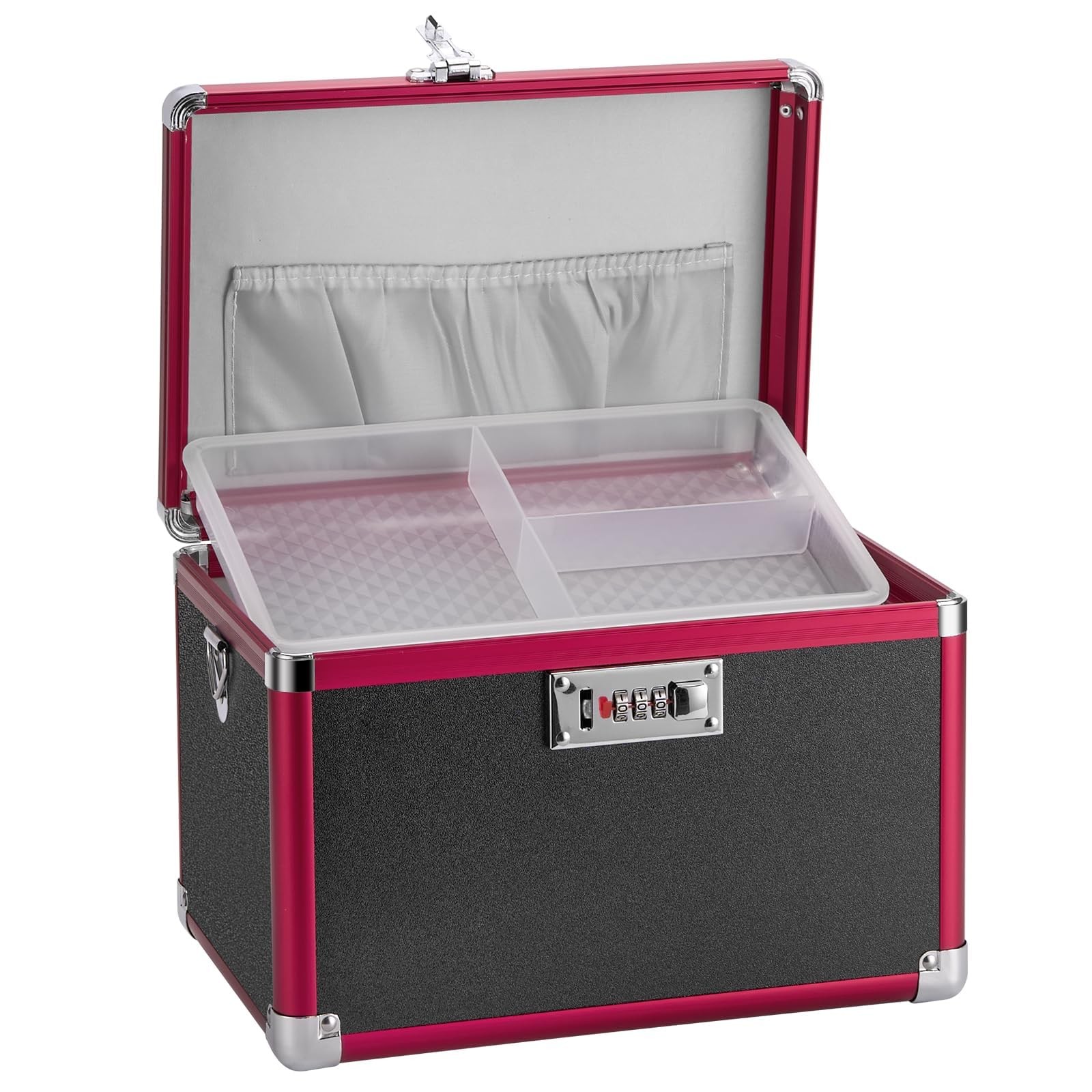 Medication Lock Box, 15×8.7×9.4 Inch Aluminum Alloy Medication Safe, First Ai…