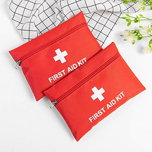 Red First Aid Bag Empty Kit 7.9×5.9 Inch (Pack of 12),