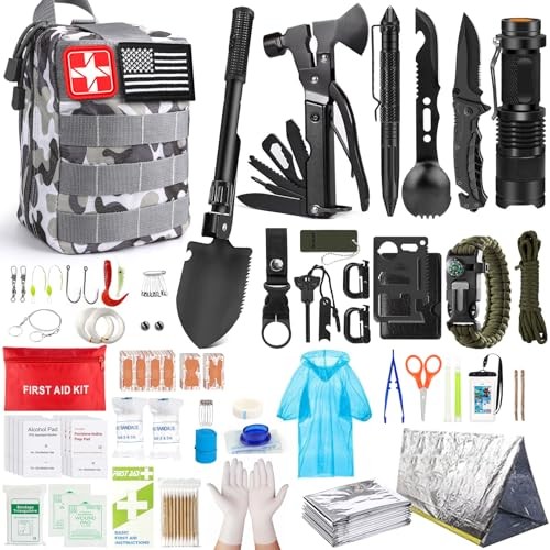 Survival Kit, 251 Pcs Survival Gear First Aid Kit with Molle System Camouflage
