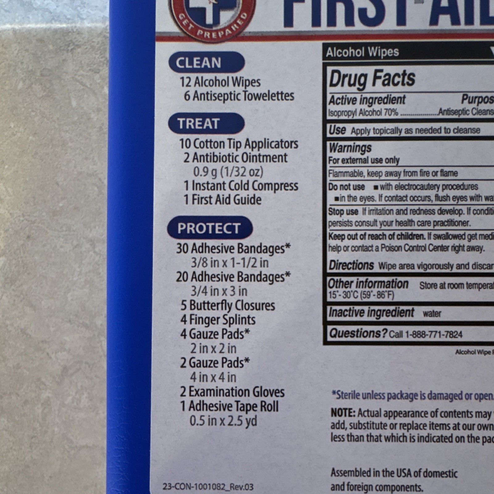 Be Smart Get Prepared First Aid Kit 100 PCS Portable Sterile with Alcohol Wipes