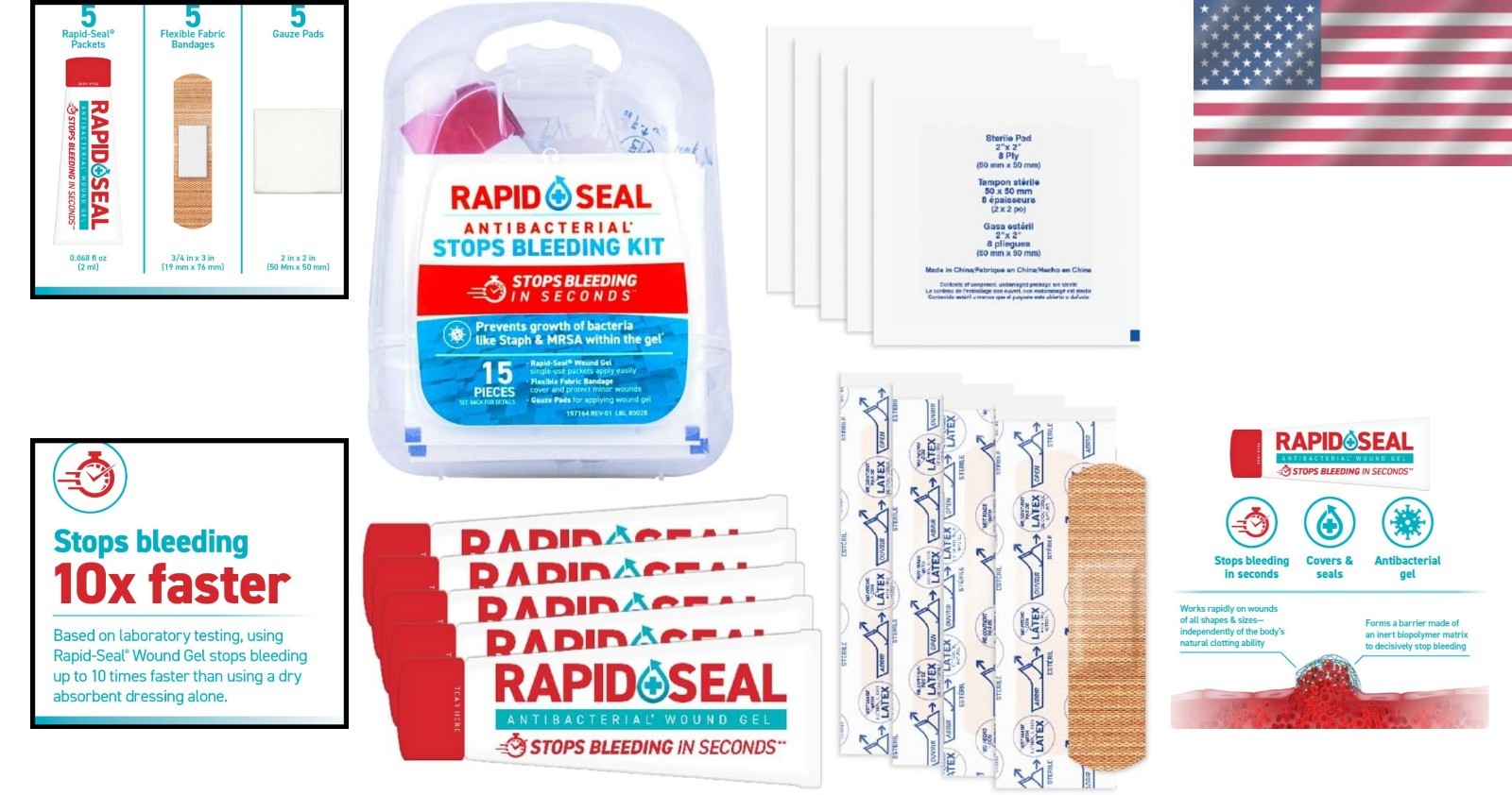 15pc Rapid Seal Trauma Kit | Stops Bleeding in Seconds – Emergency Preparedness