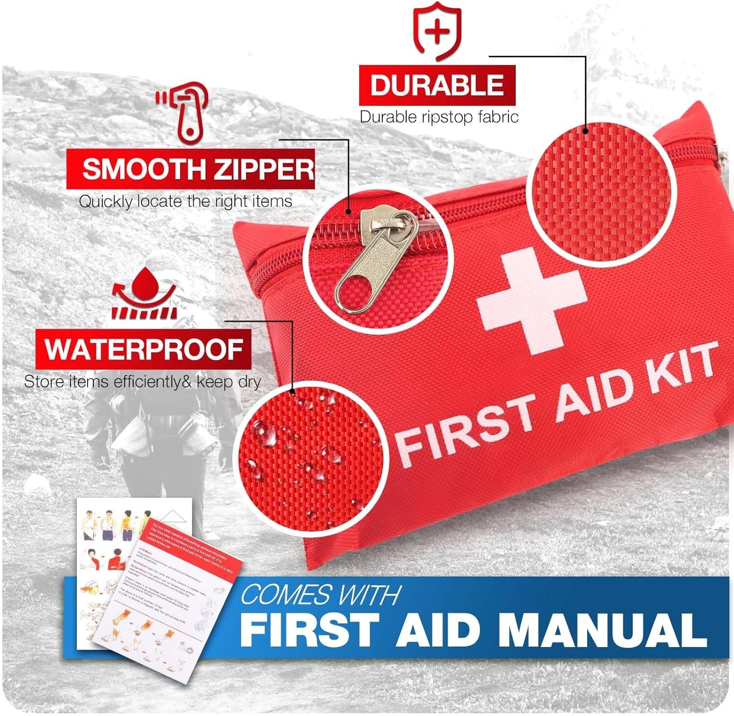 107PCS First Aid Kit for Home Car Travel Mini Emergency Kit Sports Outdoor Survi