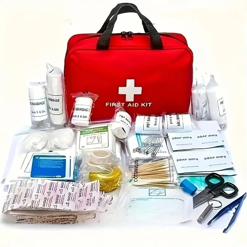 160 Pcs First Aid Car Kit Medical Emergency Trauma Basic Tactical Survival Bag