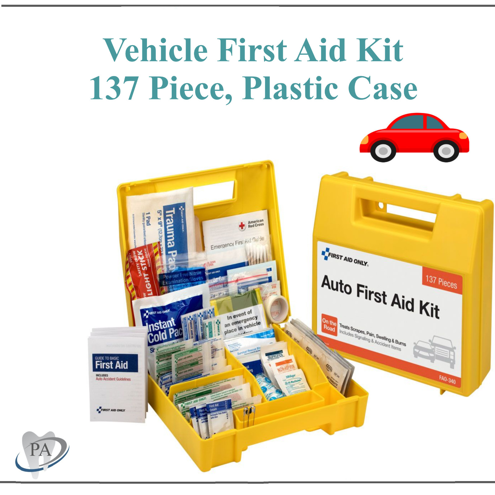 First Aid Kit For Vehicle Auto, For Emergencies on Road 137 Piece, Plastic Case