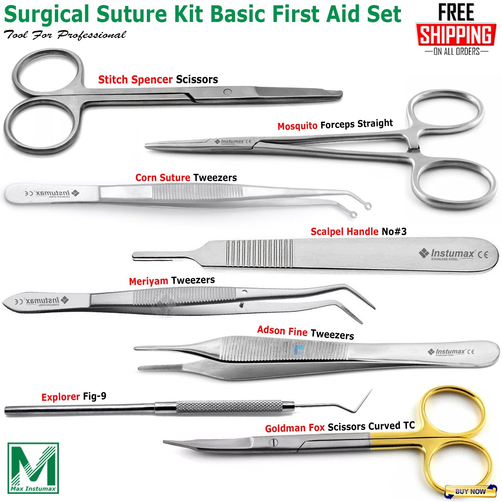 Surgical Suture Kit Basic First Aid Set Suture Emergency Trauma Survival Pack