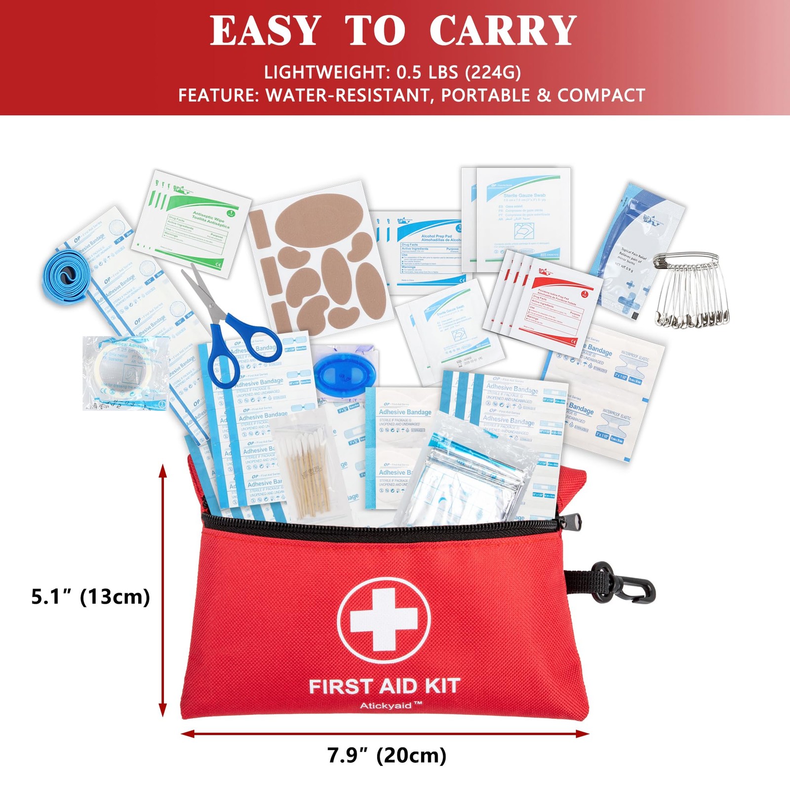 Mini First Aid Kit 140 Piece Emergency Medical Supplies Portable Travel Camping