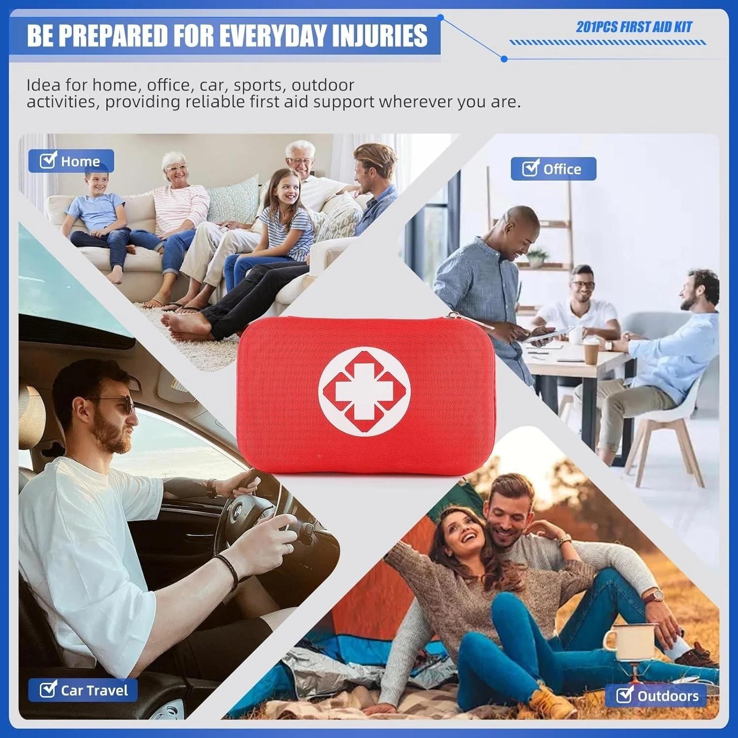 201pcs Mini First Aid Kit Waterproof Emergency Medical Travel Camping