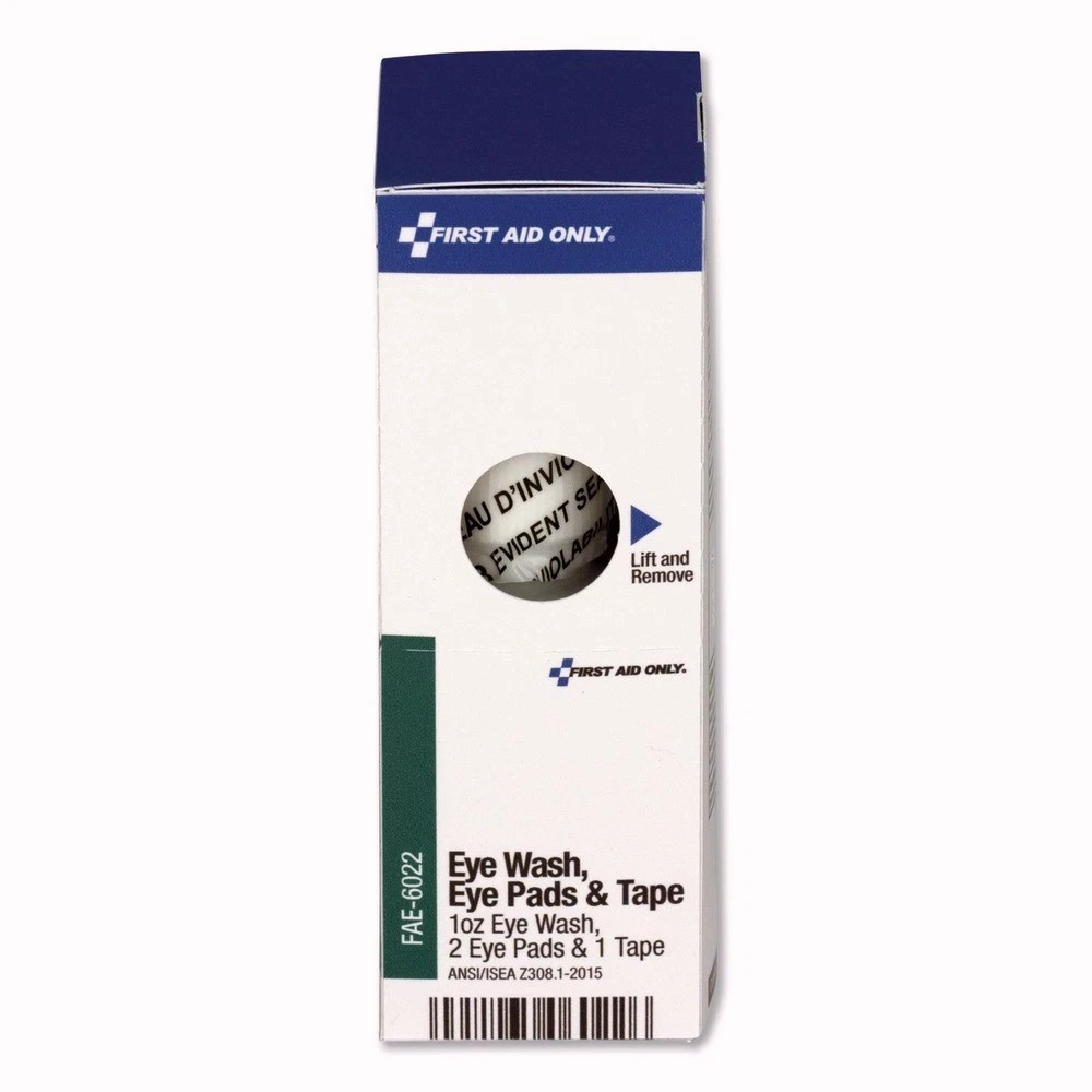First Aid Only FAE6022 4-Piece Eyewash Set with Eyepads and Adhesive Tape New