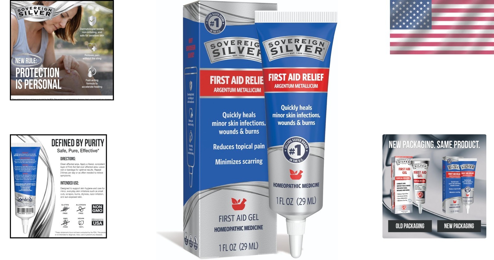 Homeopathic First Aid Gel – 1oz Argentum Metallicum for Skin Healing Support