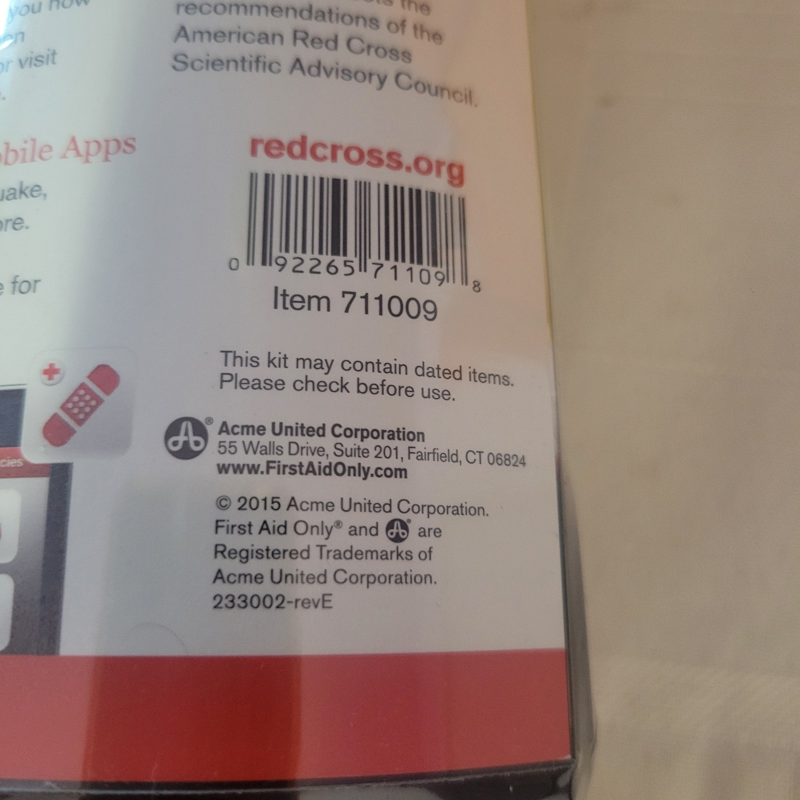 American Red Cross Emergency Response Kit With Backpack