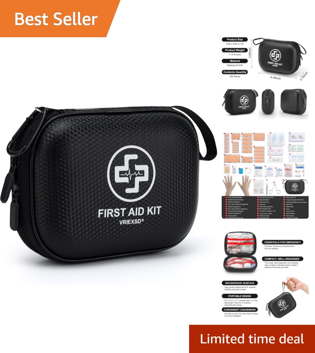 Compact Waterproof Mini First Aid Kit – 150 Essential Supplies for Emergencies