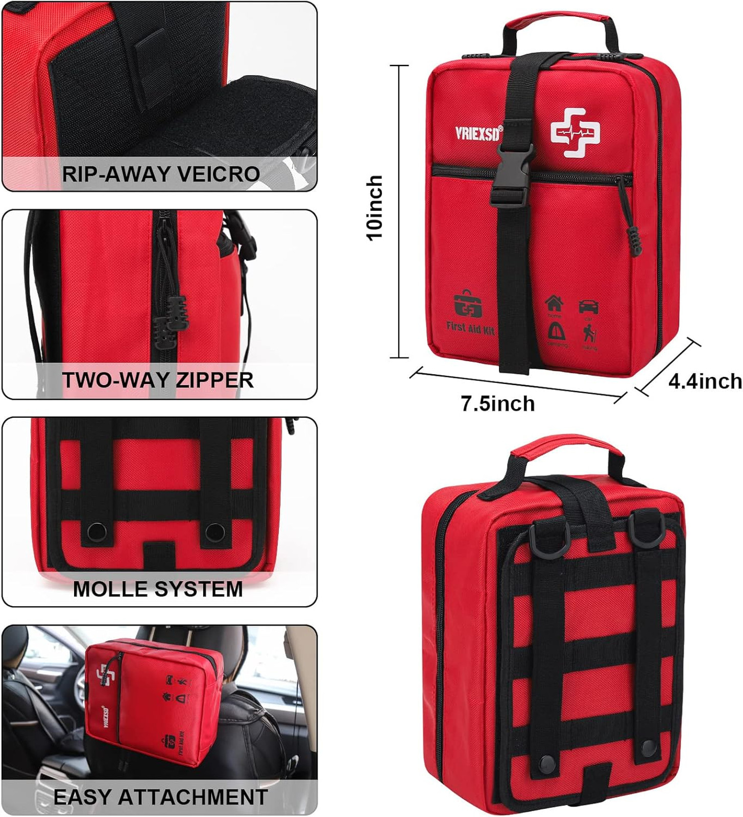 First Aid Kit 400 Piece Emergency Medical Supplies for Home Office Car Travel