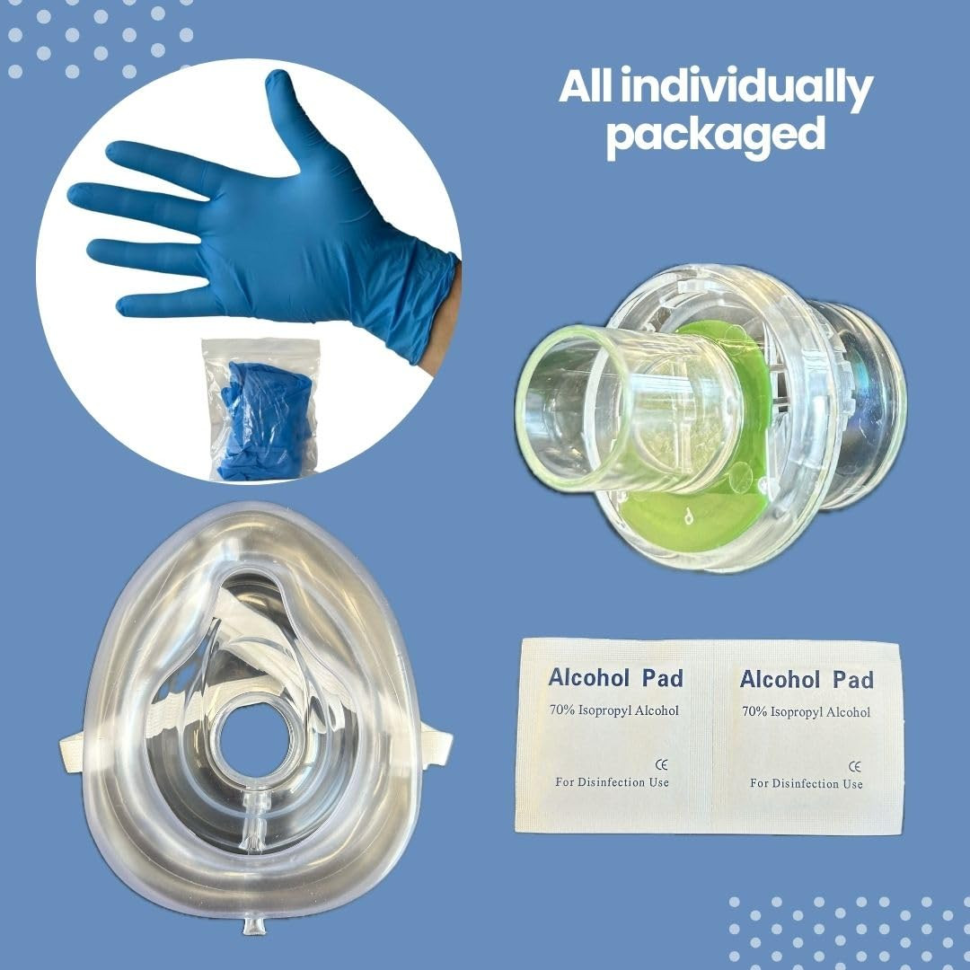 MCR Medical Pack of 10 CPR Rescue Mask, Adult/Child Pocket Resuscitator, Hard Ca