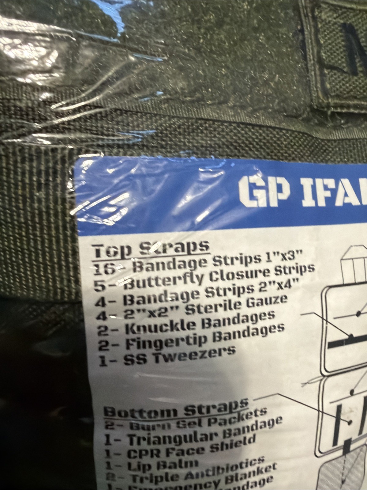 Elite First Aid GP IFAK Level 1 Kit w/ Molle & Rip-Away Back for Auto Head Rest