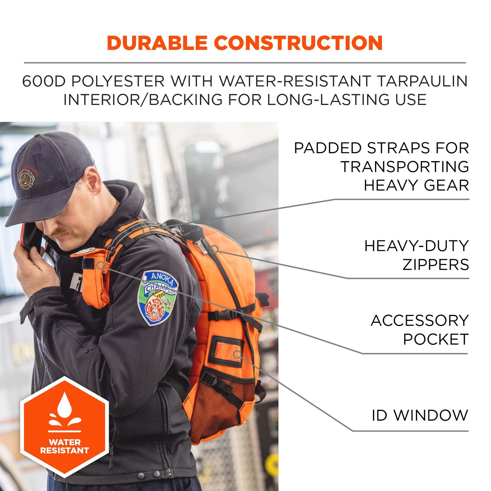 Medic First Responder Trauma Backpack 12x7x17.5in 600D Polyester – Durable